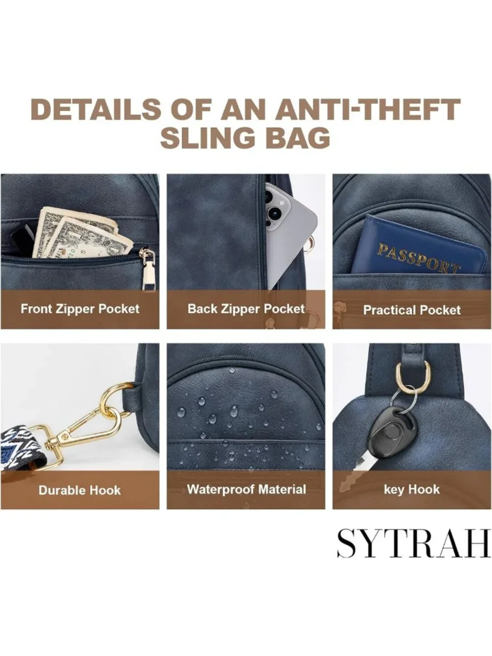 Stylish Anti-Theft Crossbody Bag for Women | RFID Travel Sling Purse